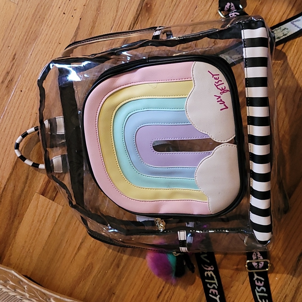Clear rainbow backpack